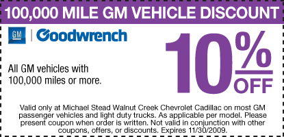 100,000 Mile GM Vehicle Discount